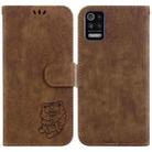 For LG K52 / K62 / Q52 Little Tiger Embossed Leather Phone Case(Brown) - 1