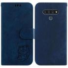 For LG Stylo 6 / K71 Little Tiger Embossed Leather Phone Case(Dark Blue) - 1