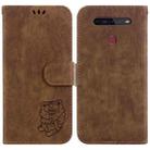 For LG K41S / K51S Little Tiger Embossed Leather Phone Case(Brown) - 1