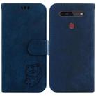 For LG K41S / K51S Little Tiger Embossed Leather Phone Case(Dark Blue) - 1