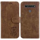 For LG K61 Little Tiger Embossed Leather Phone Case(Brown) - 1