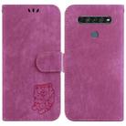 For LG K61 Little Tiger Embossed Leather Phone Case(Rose Red) - 1