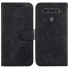 For LG K61 Little Tiger Embossed Leather Phone Case(Black) - 1