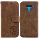 For LG K50 / Q60 Little Tiger Embossed Leather Phone Case(Brown) - 1