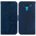 For LG K50 / Q60 Little Tiger Embossed Leather Phone Case(Dark Blue) - 1