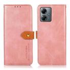 For Motorola Moto G14 4G KHAZNEH Dual-color Cowhide Texture Flip Leather Phone Case(Rose Gold) - 1