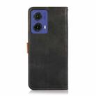 For Motorola Moto G85 KHAZNEH Dual-color Cowhide Texture Flip Leather Phone Case(Black) - 3