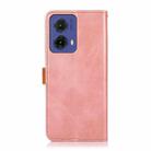 For Motorola Moto G85 KHAZNEH Dual-color Cowhide Texture Flip Leather Phone Case(Rose Gold) - 3