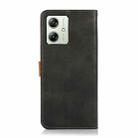 For Motorola Moto G64 5G KHAZNEH Dual-color Cowhide Texture Flip Leather Phone Case(Black) - 3