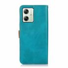 For Motorola Moto G64 5G KHAZNEH Dual-color Cowhide Texture Flip Leather Phone Case(Blue) - 3