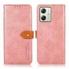 For Motorola Moto G64 5G KHAZNEH Dual-color Cowhide Texture Flip Leather Phone Case(Rose Gold) - 1