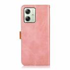 For Motorola Moto G64 5G KHAZNEH Dual-color Cowhide Texture Flip Leather Phone Case(Rose Gold) - 3