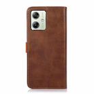 For Motorola Moto G64 5G KHAZNEH Dual-color Cowhide Texture Flip Leather Phone Case(Brown) - 3