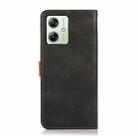 For Motorola Moto G54 India KHAZNEH Dual-color Cowhide Texture Flip Leather Phone Case(Black) - 3