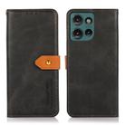 For Motorola Edge 50 5G Global KHAZNEH Dual-color Cowhide Texture Flip Leather Phone Case(Black) - 1