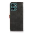 For Motorola Edge 50 5G Global KHAZNEH Dual-color Cowhide Texture Flip Leather Phone Case(Black) - 3