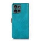 For Motorola Edge 50 5G Global KHAZNEH Dual-color Cowhide Texture Flip Leather Phone Case(Blue) - 3