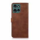 For Motorola Edge 50 5G Global KHAZNEH Dual-color Cowhide Texture Flip Leather Phone Case(Brown) - 3