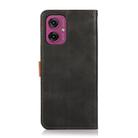 For Motorola Moto G55 5G KHAZNEH Dual-color Cowhide Texture Flip Leather Phone Case(Black) - 3