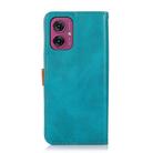 For Motorola Moto G55 5G KHAZNEH Dual-color Cowhide Texture Flip Leather Phone Case(Blue) - 3