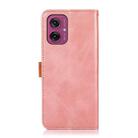 For Motorola Moto G55 5G KHAZNEH Dual-color Cowhide Texture Flip Leather Phone Case(Rose Gold) - 3