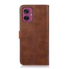 For Motorola Moto G55 5G KHAZNEH Dual-color Cowhide Texture Flip Leather Phone Case(Brown) - 3