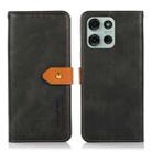 For Motorola Moto G75 5G KHAZNEH Dual-color Cowhide Texture Flip Leather Phone Case(Black) - 1