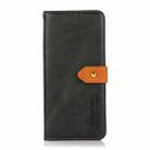 For Motorola Moto G75 5G KHAZNEH Dual-color Cowhide Texture Flip Leather Phone Case(Black) - 3