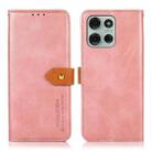 For Motorola Moto G75 5G KHAZNEH Dual-color Cowhide Texture Flip Leather Phone Case(Rose Gold) - 1