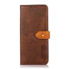 For Motorola Moto G75 5G KHAZNEH Dual-color Cowhide Texture Flip Leather Phone Case(Brown) - 3