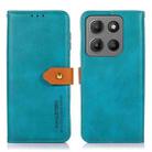 For Motorola Moto G15 4G / G05 KHAZNEH Dual-color Cowhide Texture Flip Leather Phone Case(Blue) - 1