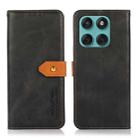 For Motorola Edge 60 Fusion KHAZNEH Dual-color Cowhide Texture Flip Leather Phone Case(Black) - 1