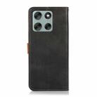 For Motorola Moto G56 5G KHAZNEH Dual-color Cowhide Texture Flip Leather Phone Case(Black) - 3