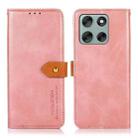For Motorola Moto G56 5G KHAZNEH Dual-color Cowhide Texture Flip Leather Phone Case(Rose Gold) - 1