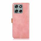 For Motorola Moto G56 5G KHAZNEH Dual-color Cowhide Texture Flip Leather Phone Case(Rose Gold) - 3