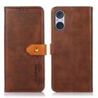 For Sony Xperia 5 V KHAZNEH Dual-color Cowhide Texture Flip Leather Phone Case(Brown) - 1