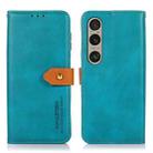 For Sony Xperia 1 IV KHAZNEH Dual-color Cowhide Texture Flip Leather Phone Case(Blue) - 1