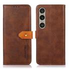 For Sony Xperia 1 IV KHAZNEH Dual-color Cowhide Texture Flip Leather Phone Case(Brown) - 1