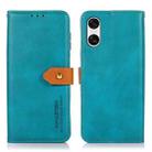 For Sony Xperia 10 VI KHAZNEH Dual-color Cowhide Texture Flip Leather Phone Case(Blue) - 1