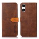 For Sony Xperia 10 VI KHAZNEH Dual-color Cowhide Texture Flip Leather Phone Case(Brown) - 1