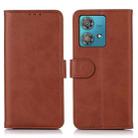 For Motorola Edge 40 Neo Cow Texture Leather Phone Case(Brown) - 1