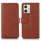 For Motorola Moto G54 5G Cow Texture Leather Phone Case(Brown) - 1