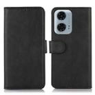 For Motorola Moto G04 / G24 Cow Texture Leather Phone Case(Black) - 1