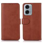 For Motorola Moto G04 / G24 Cow Texture Leather Phone Case(Brown) - 1