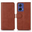 For Motorola Moto G85 Cow Texture Leather Phone Case(Brown) - 1