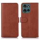 For Motorola Edge 50 5G Global Cow Texture Leather Phone Case(Brown) - 1