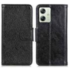 For Motorola Moto G54 5G Nappa Texture Flip Leather Phone Case(Black) - 1