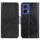 For Motorola Moto G85 Nappa Texture Flip Leather Phone Case(Black) - 1