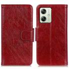 For Motorola Moto G64 5G Nappa Texture Flip Leather Phone Case(Red) - 1