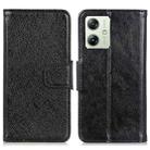 For Motorola Moto G54 India Nappa Texture Flip Leather Phone Case(Black) - 1